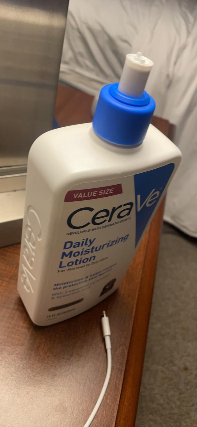 CeraVe lotion being used