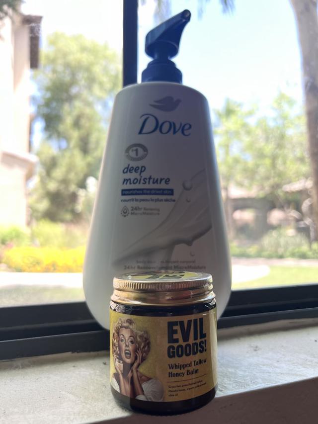 Dove Body Wash in use