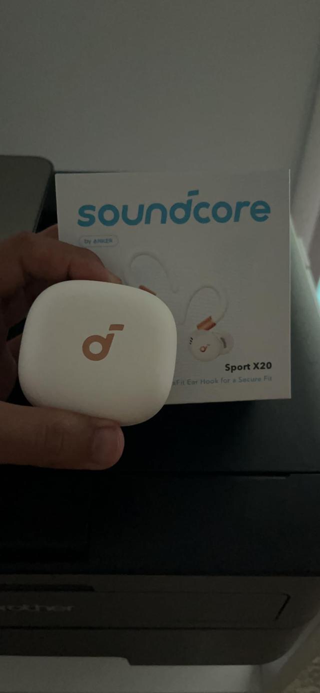 Soundcore Sport X20 earbuds in use