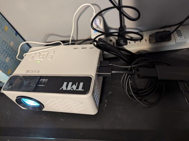 TMY Mini Projector in use