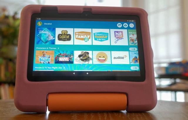 Amazon Fire 7 Kids tablet in use by child