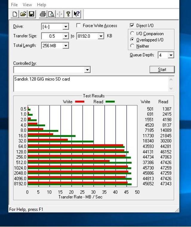 SanDisk microSD card setup screen