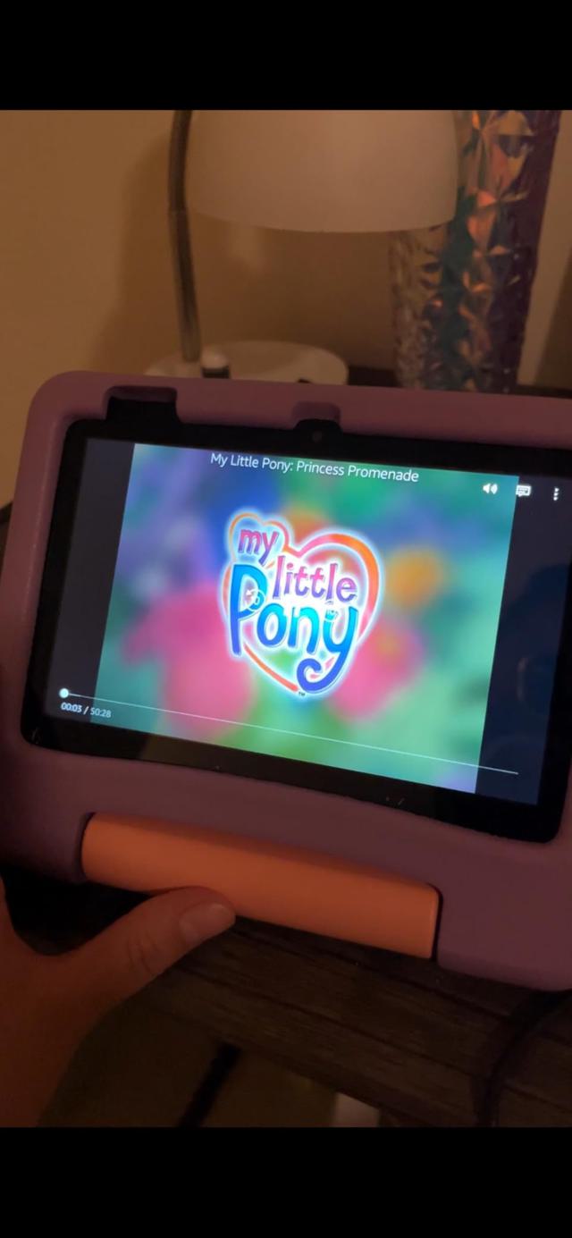 Amazon Fire 7 Kids tablet showing educational content