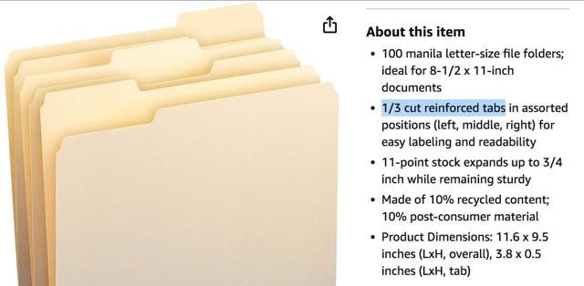 Labeled file folders