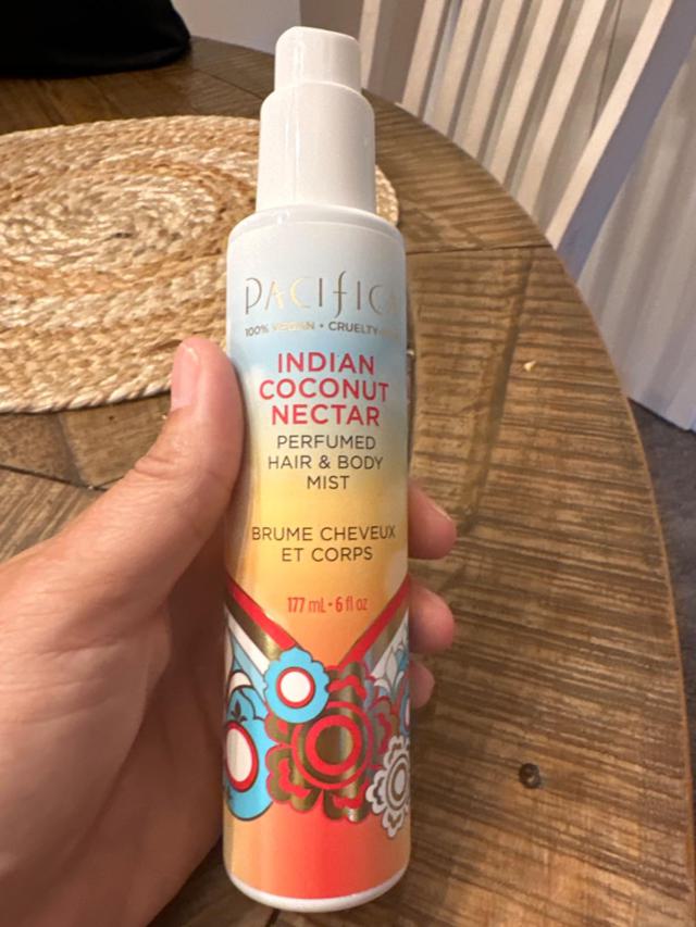 Pacifica Beauty Island Vanilla Spray in use