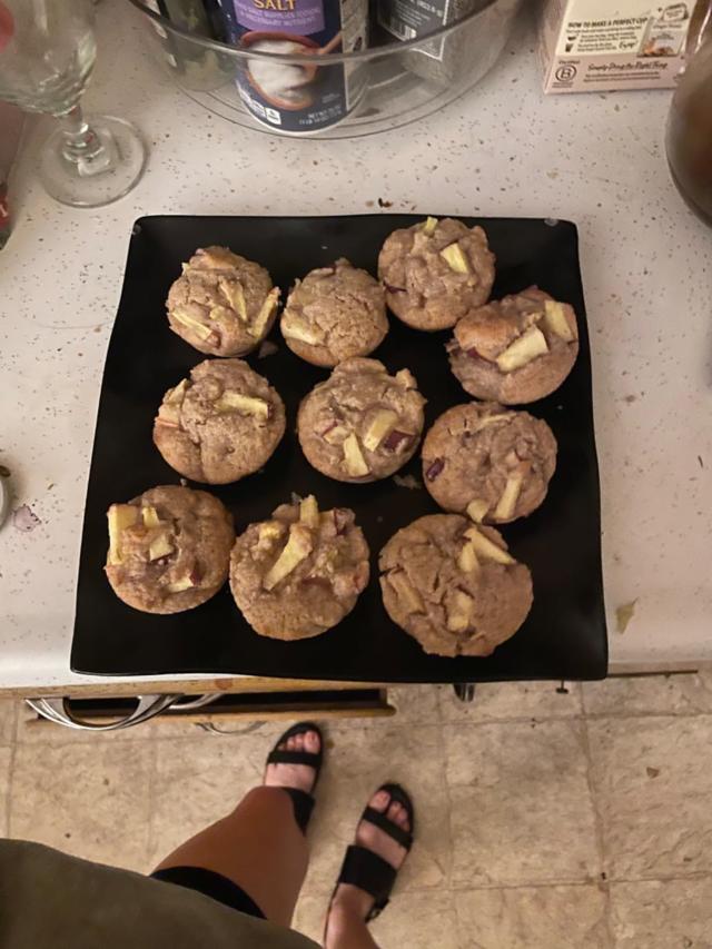 Freshly baked apple muffins