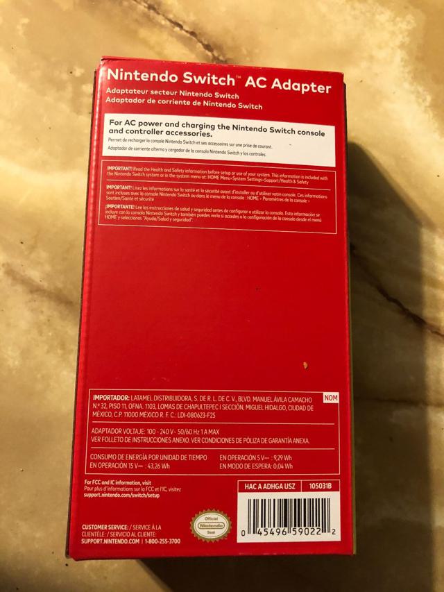 Nintendo Switch AC Adapter in use