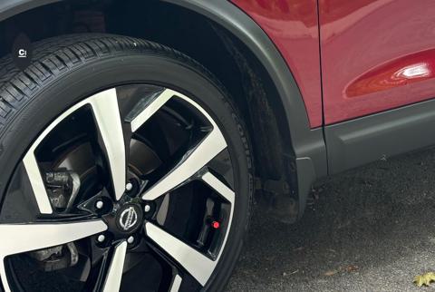 Stylish Tire Caps on Vehicle