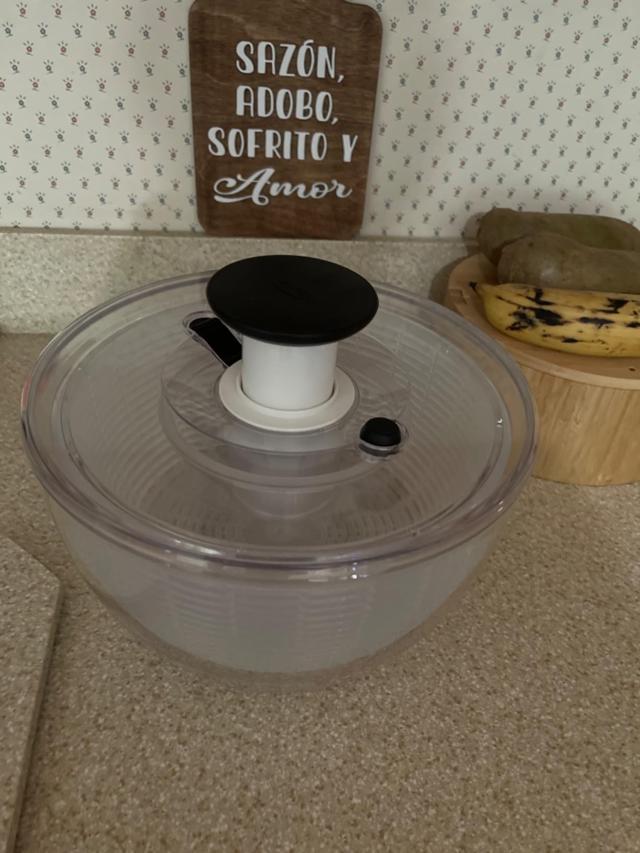 OXO Good Grips Salad Spinner in use