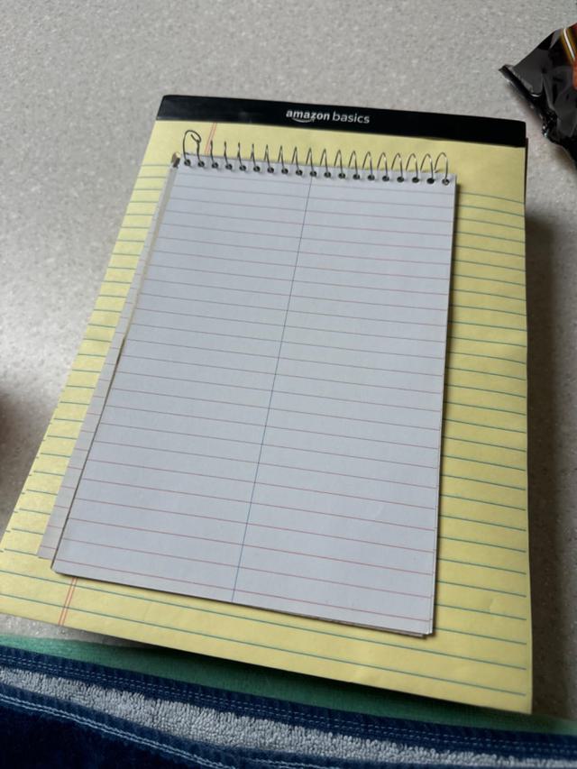 Notepad being used in a meeting