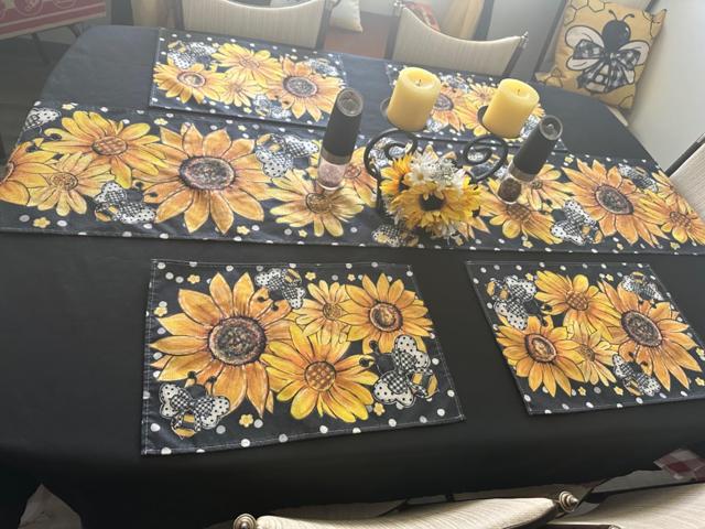 Sancua Rectangle Tablecloth on dining table