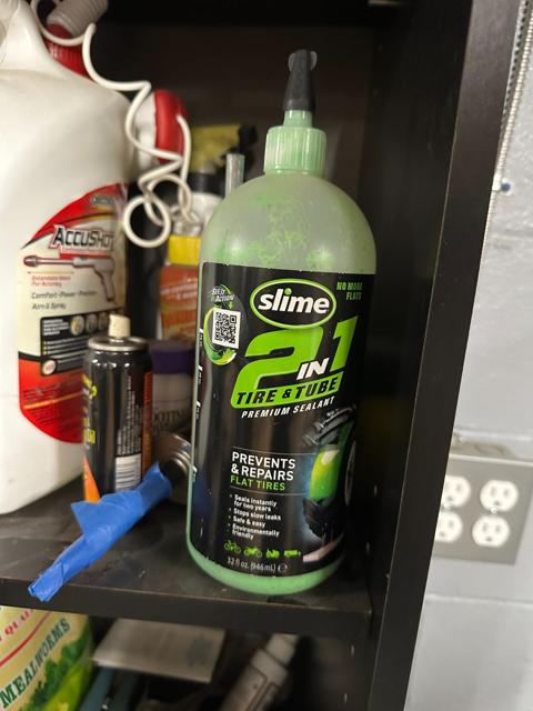 Slime tire sealant application