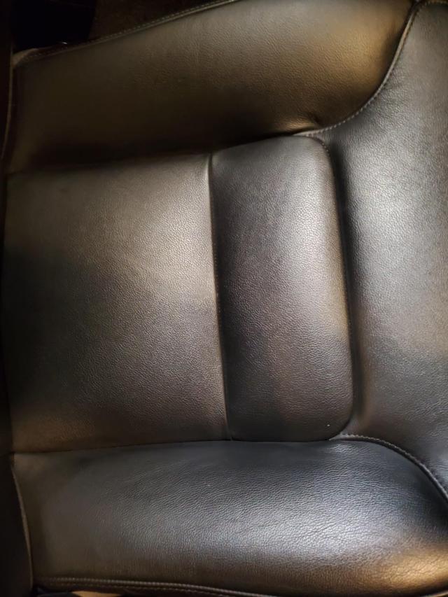 Close-up of restored car seat leather