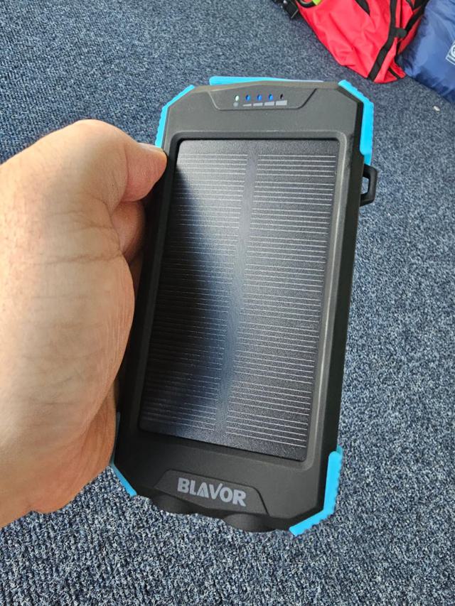 BLAVOR Solar Charger in use