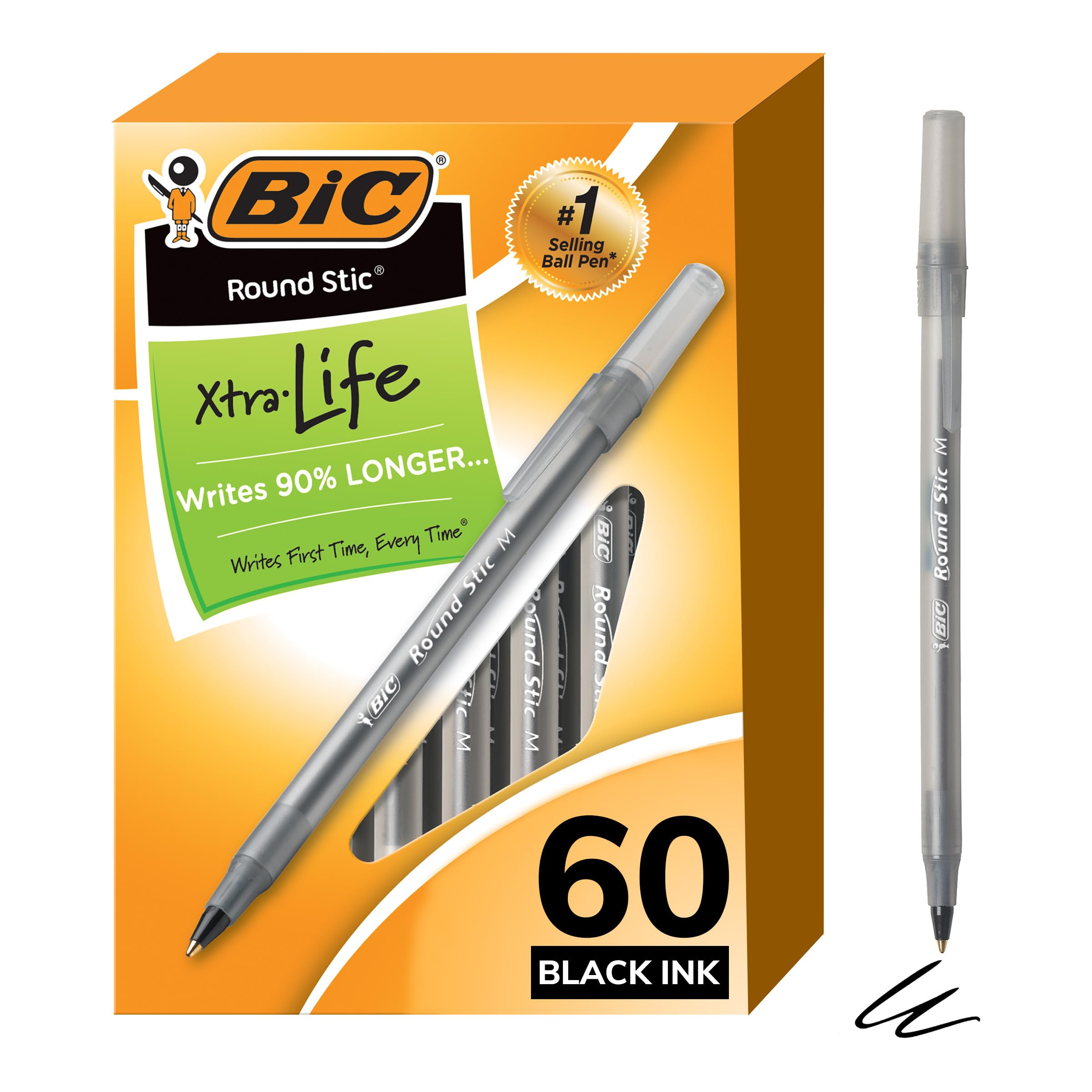 BIC Round Stic Xtra Life Ballpoint Pens