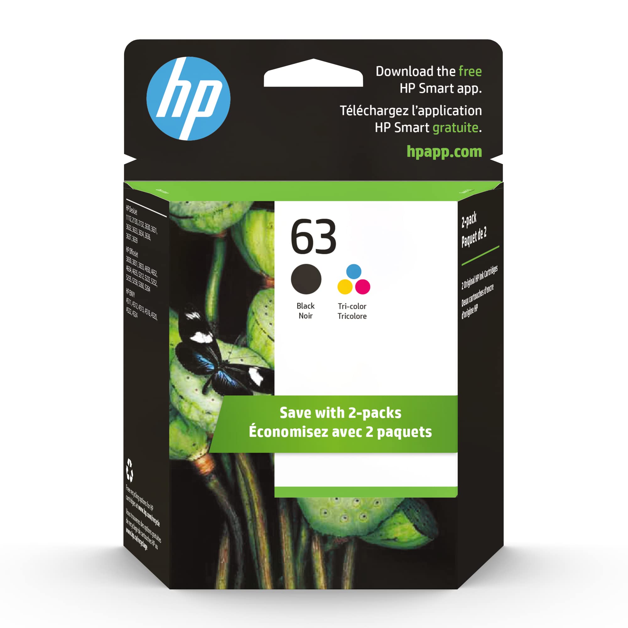 HP 63 Black/Tri-color Ink Cartridge