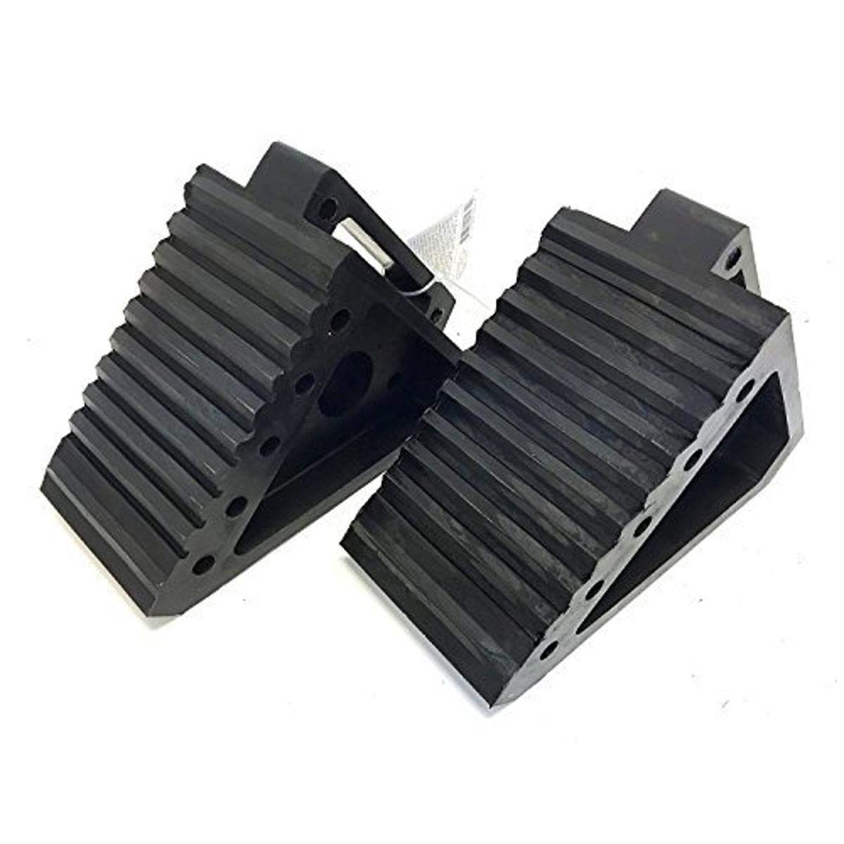 MAXXHAUL 70472 Solid Rubber Heavy Duty Black Wheel Chock 2-Pack