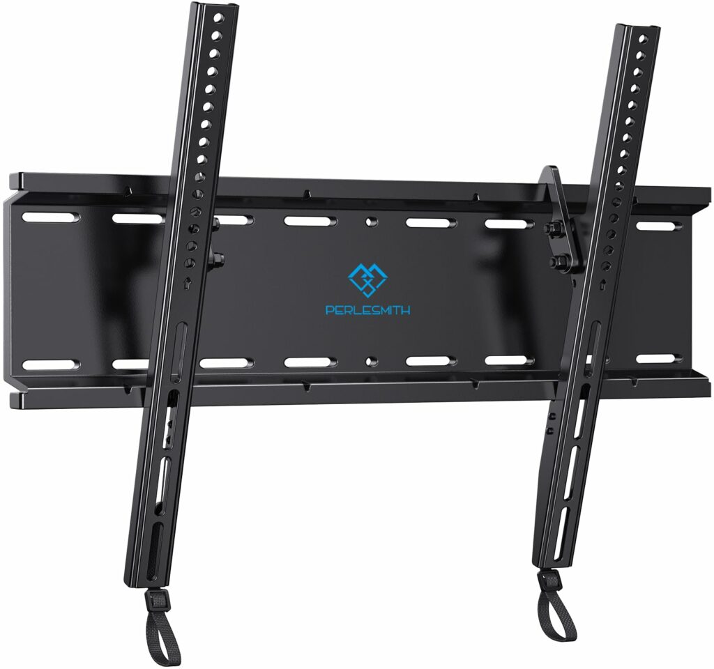 PERLESMITH Tilting TV Wall Mount Bracket Low Profile for Most 23-60 inch LED LCD OLED, Plasma Flat Screen TVs with VESA 400x400mm Weight up to 115lbs, Fits 16" Wood Stud