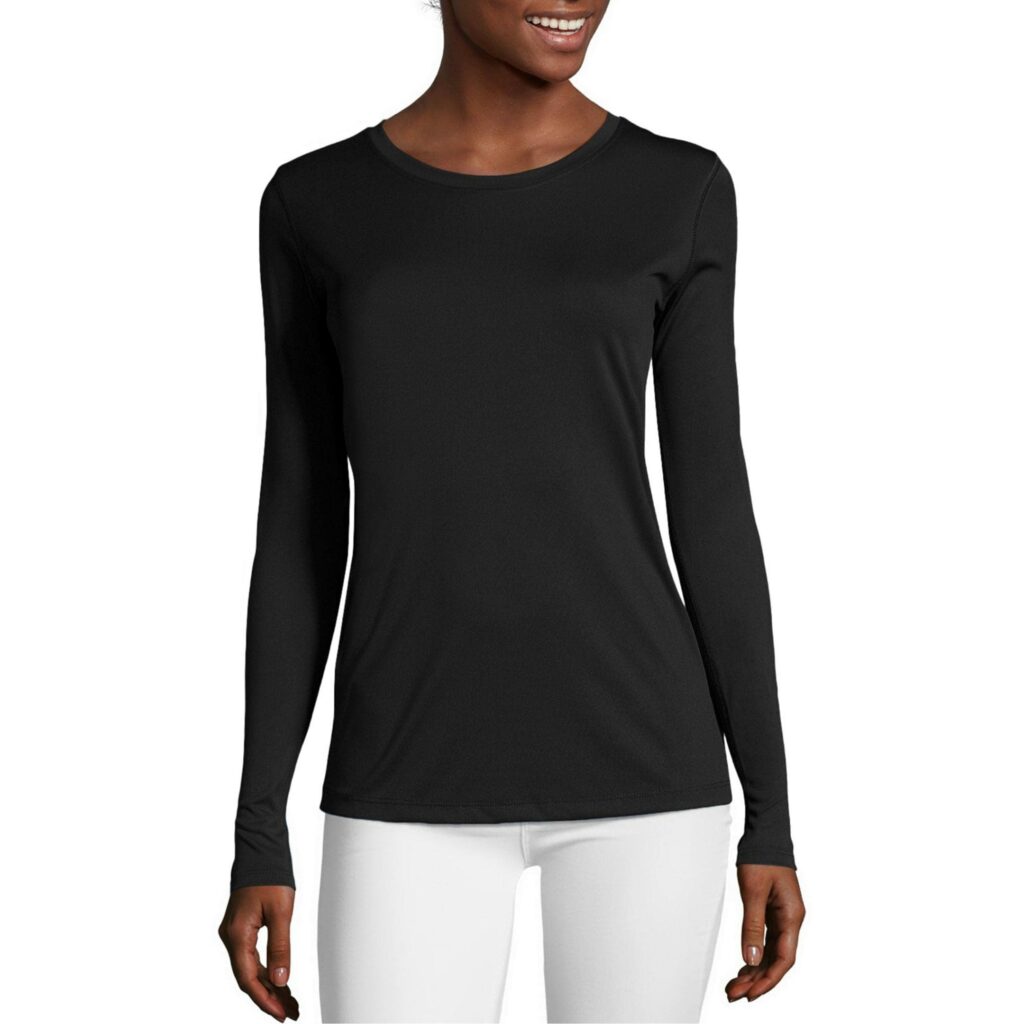 Hanes Women's Sport Cool Dri Long Sleeve Crewneck T-Shirt, Moisture-Wicking Performance Tee