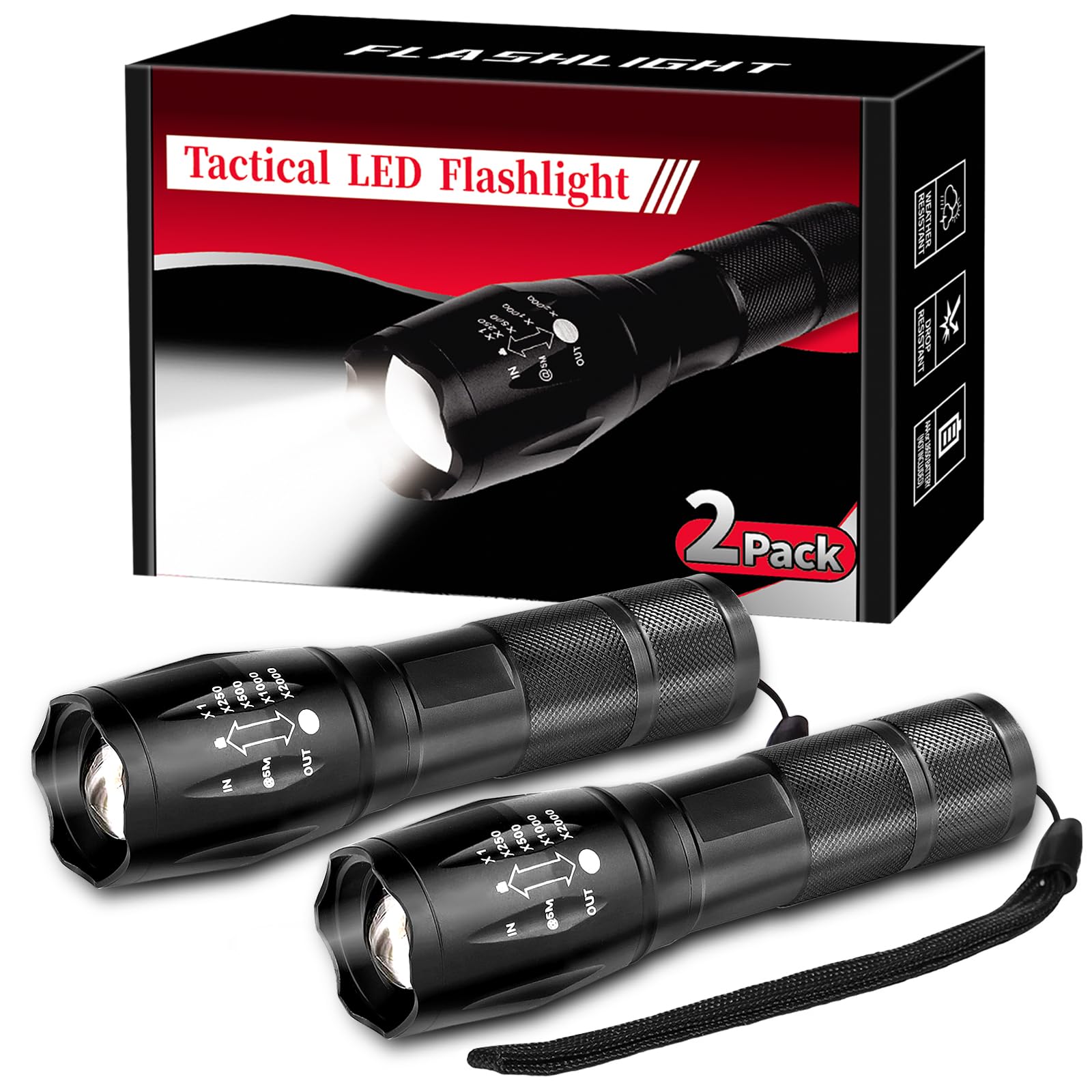 2 Pack Tactical Flashlights