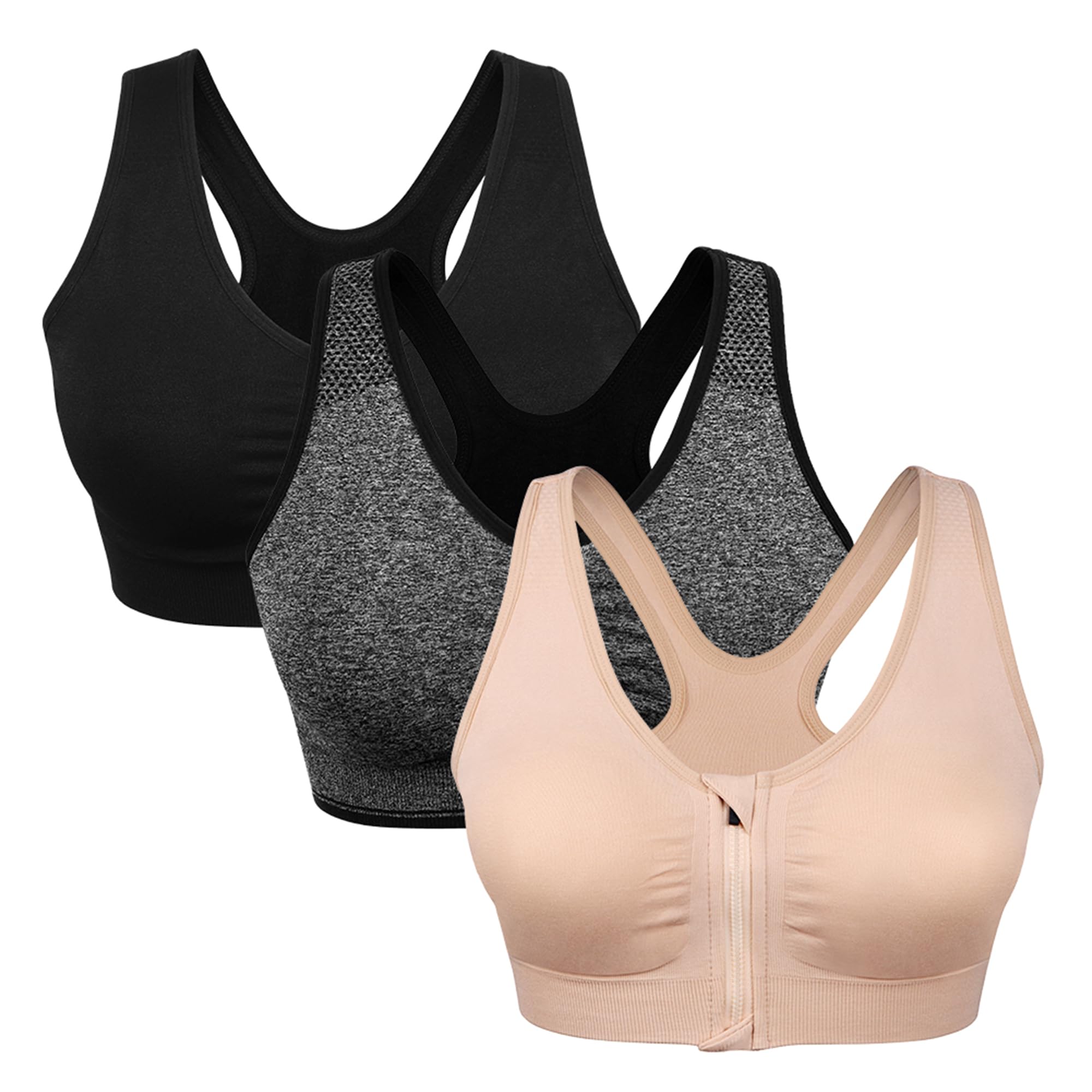 Women's Zip Front Sports Bra