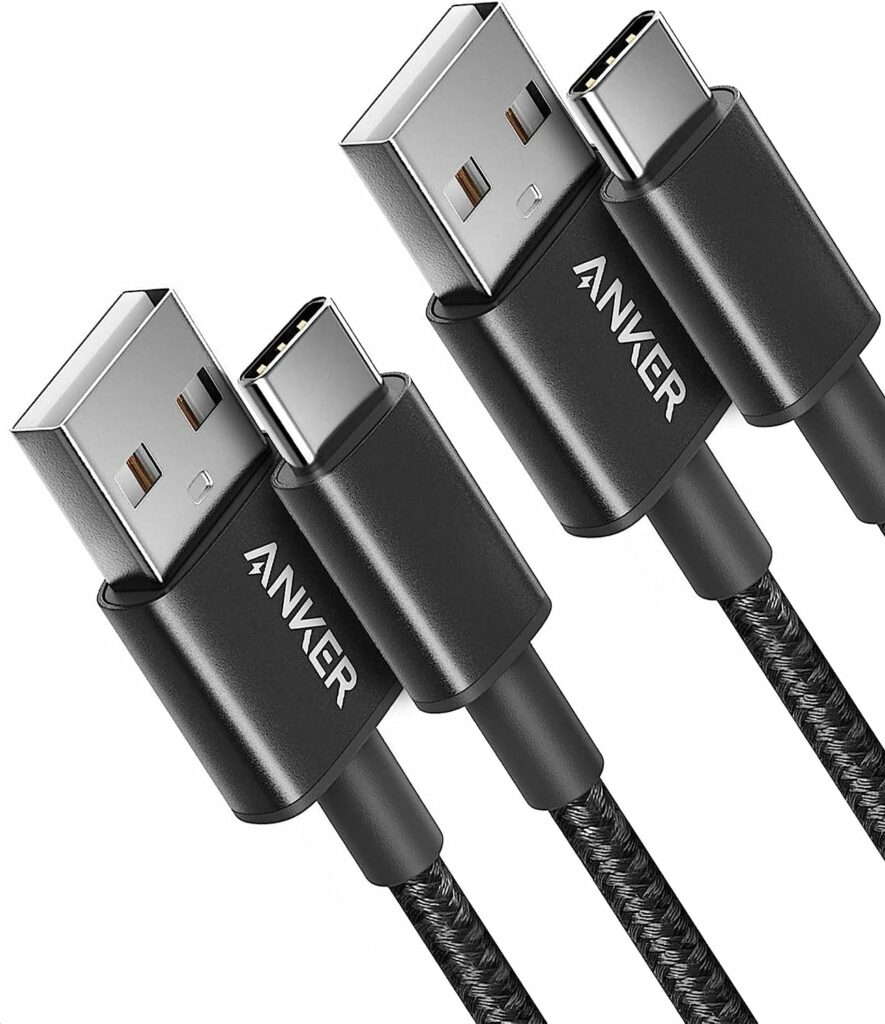 Anker USB to USB C Cable [2 Pack, 3FT], USB A to USB C Charger Cord for Samsung Galaxy S10 S10+, LG V30, Beats Fit Pro and More (USB 2.0, Black)