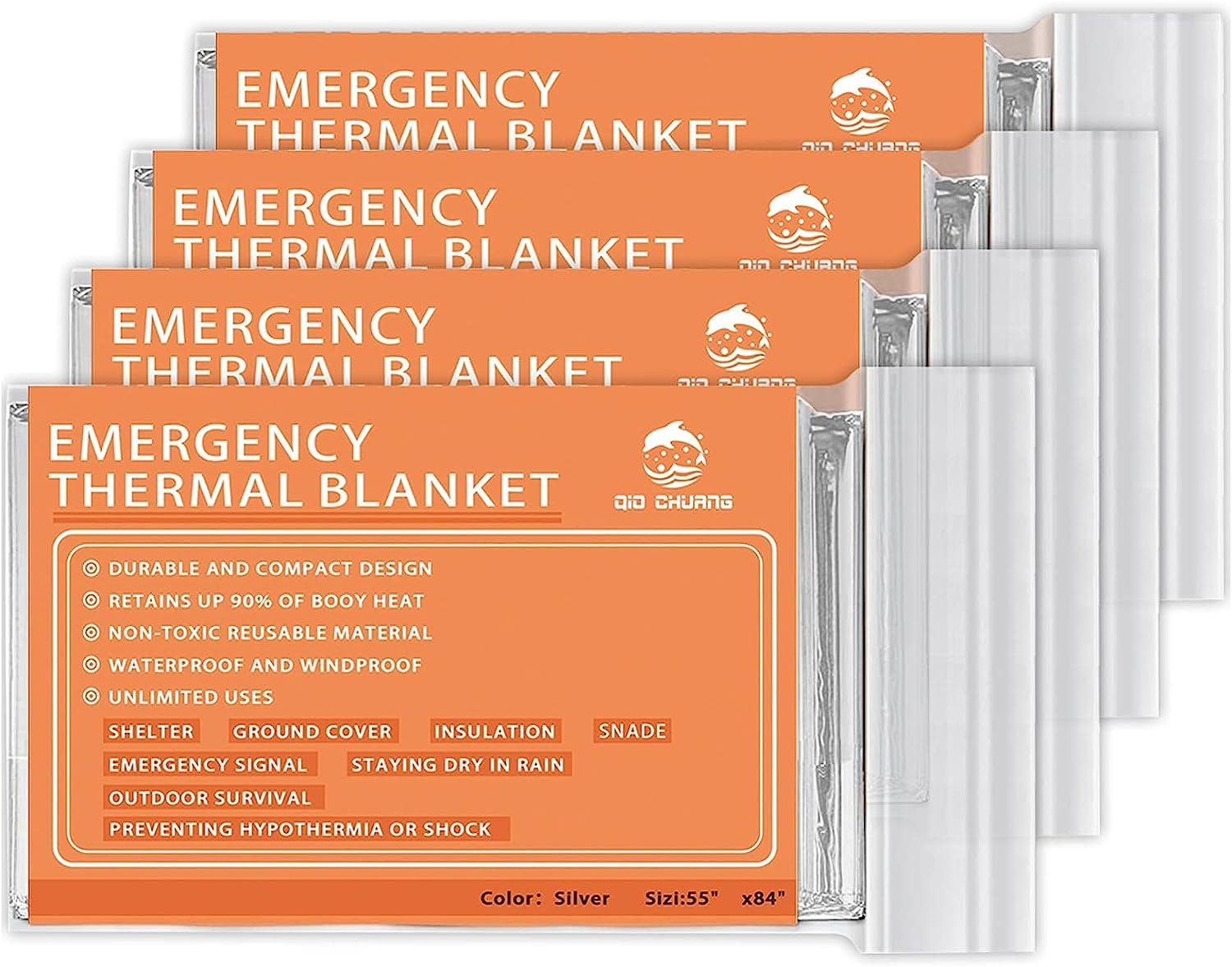 Emergency Mylar Thermal Blankets - Space Blanket Survival Kit