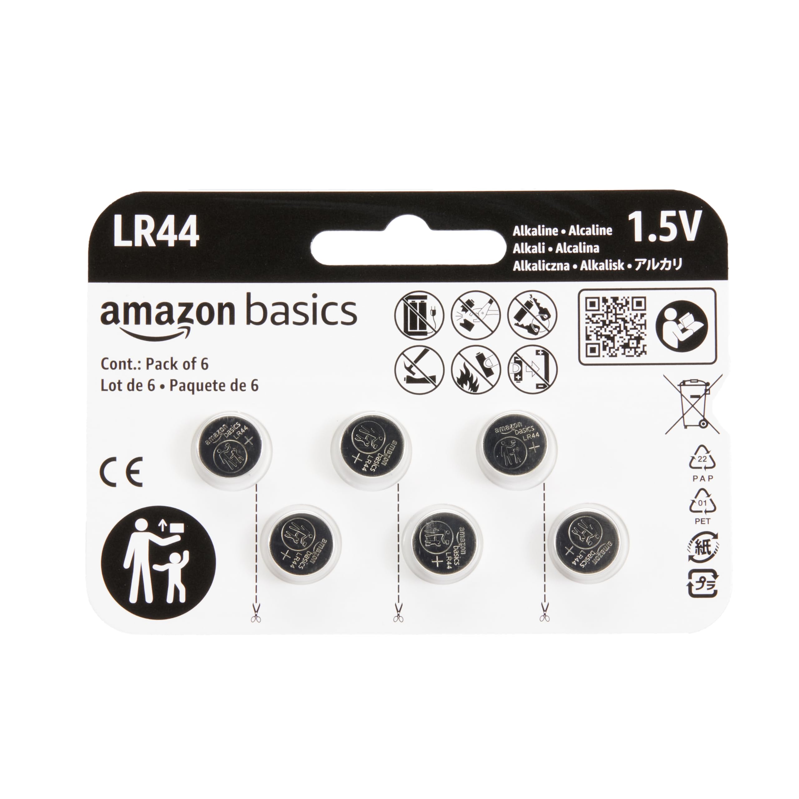 Amazon Basics LR44 Alkaline Button Coin Cell Battery