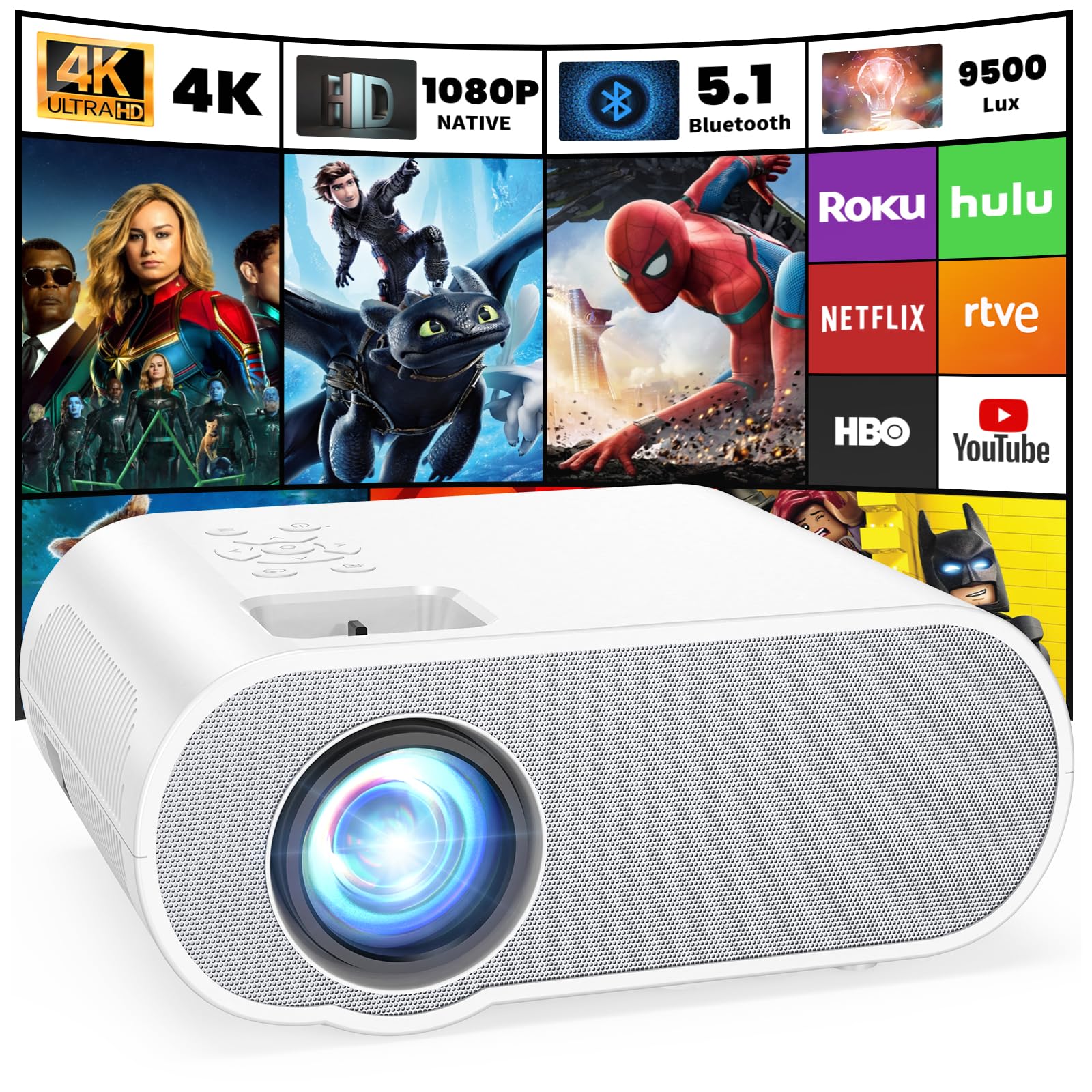 1080P Full HD Bluetooth Projector