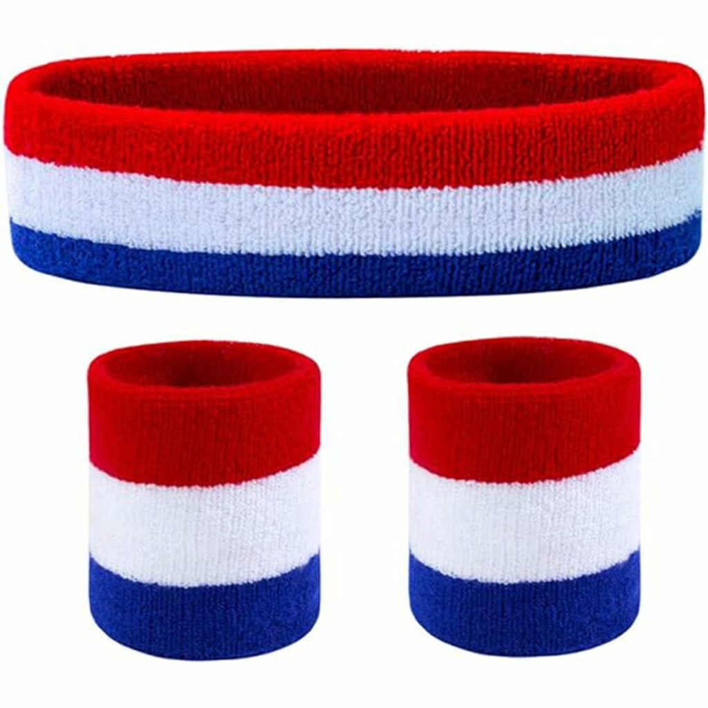 Sweat Band Headband Wristbands for Men - Head Wrist Sweatband Set for Women Kids Boys Girls - Ideal for Sports Athletics Event Workout Exercise Basketball Running Tennis Football