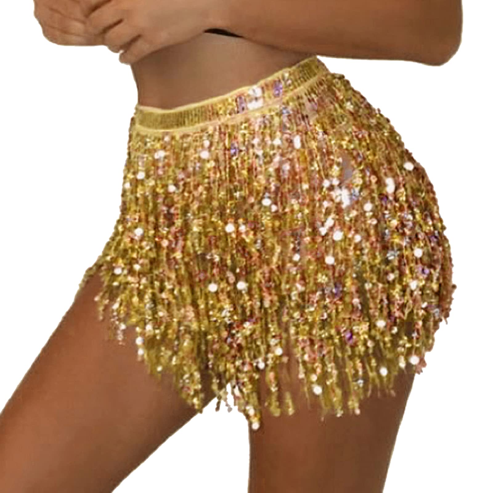 Women's Sequin Tassel Skirt