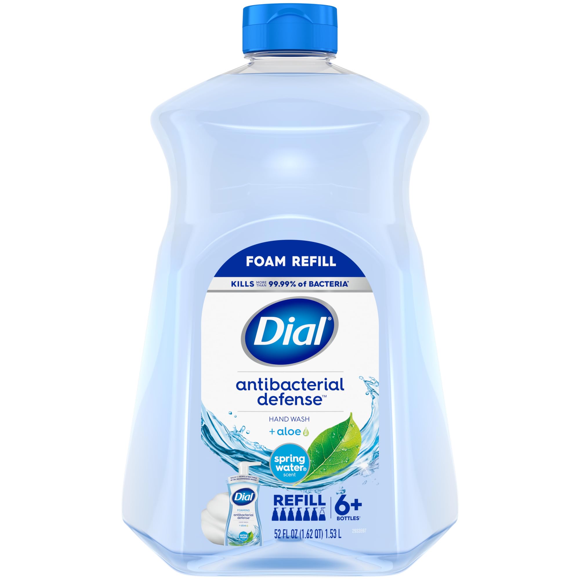 Dial Antibacterial Foaming Hand Soap Refill, 52 fl oz, Spring Water