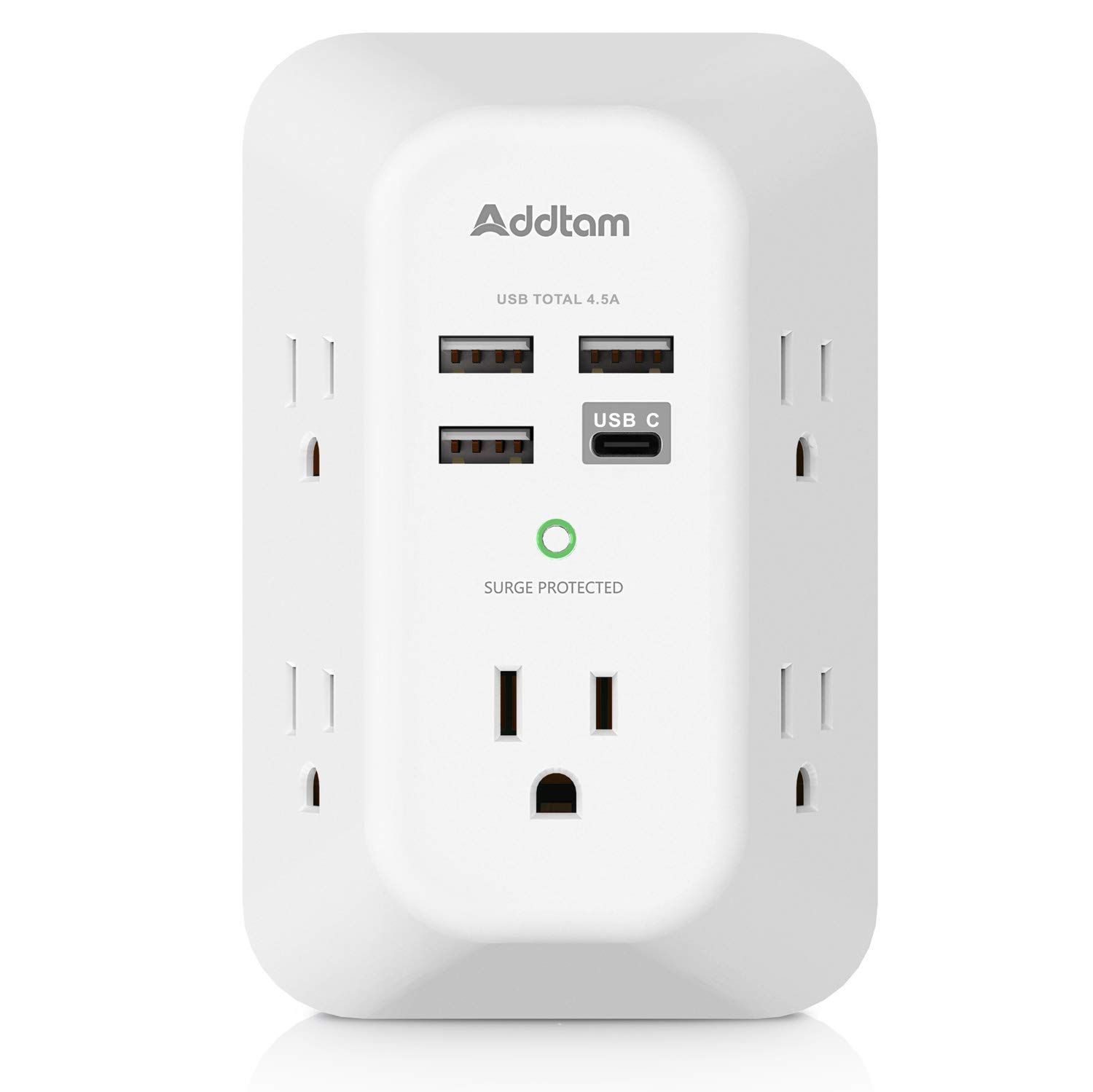 Addtam USB Wall Charger Surge Protector