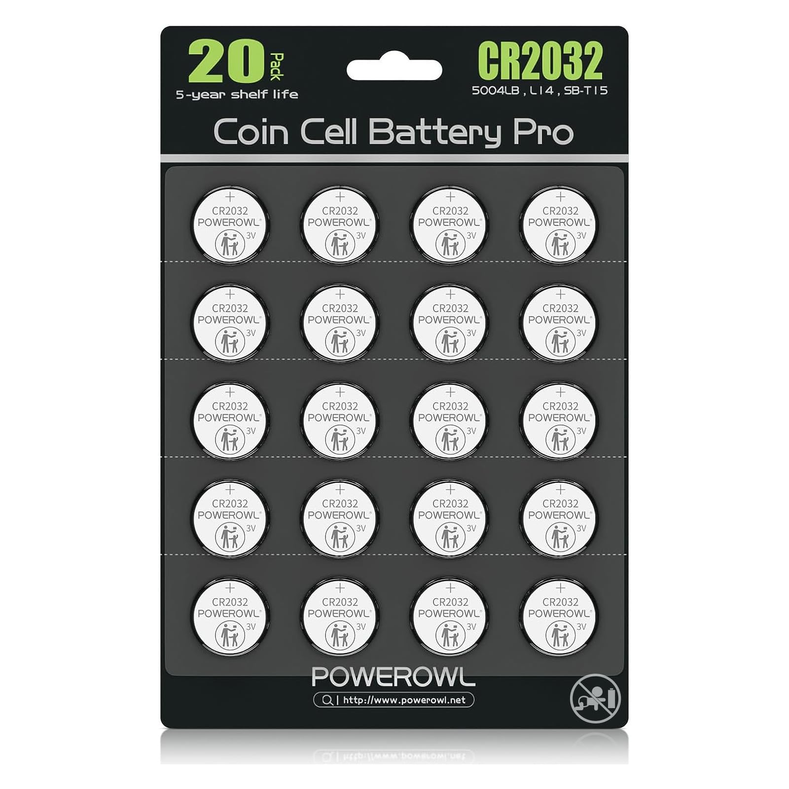 POWEROWL High Capacity CR2032 Battery