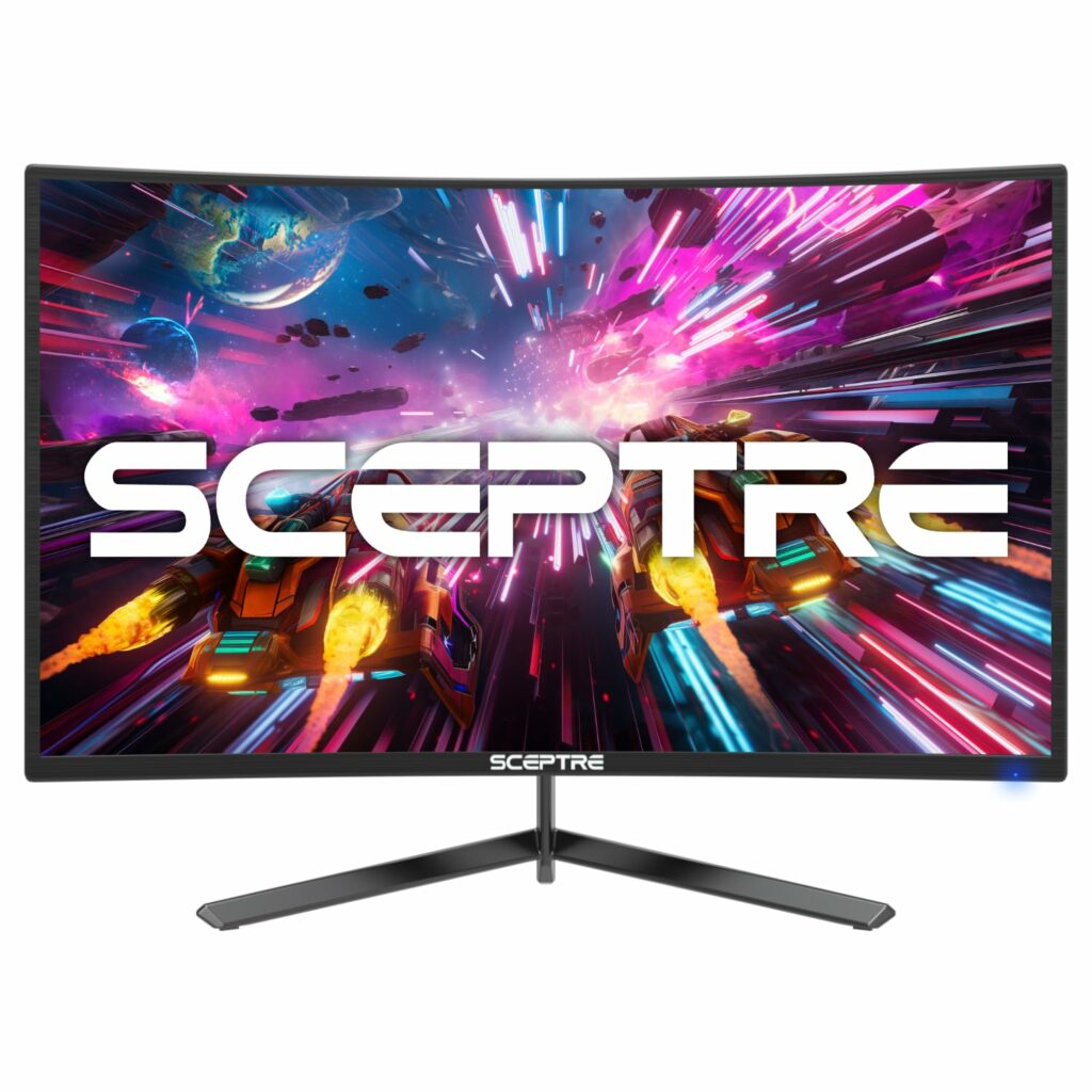 Sceptre 24-inch Curved Gaming Monitor 1080p up to 165Hz DisplayPort HDMI 99% sRGB, AMD FreeSync Build-in Speakers Machine Black (C248B-FWT168)