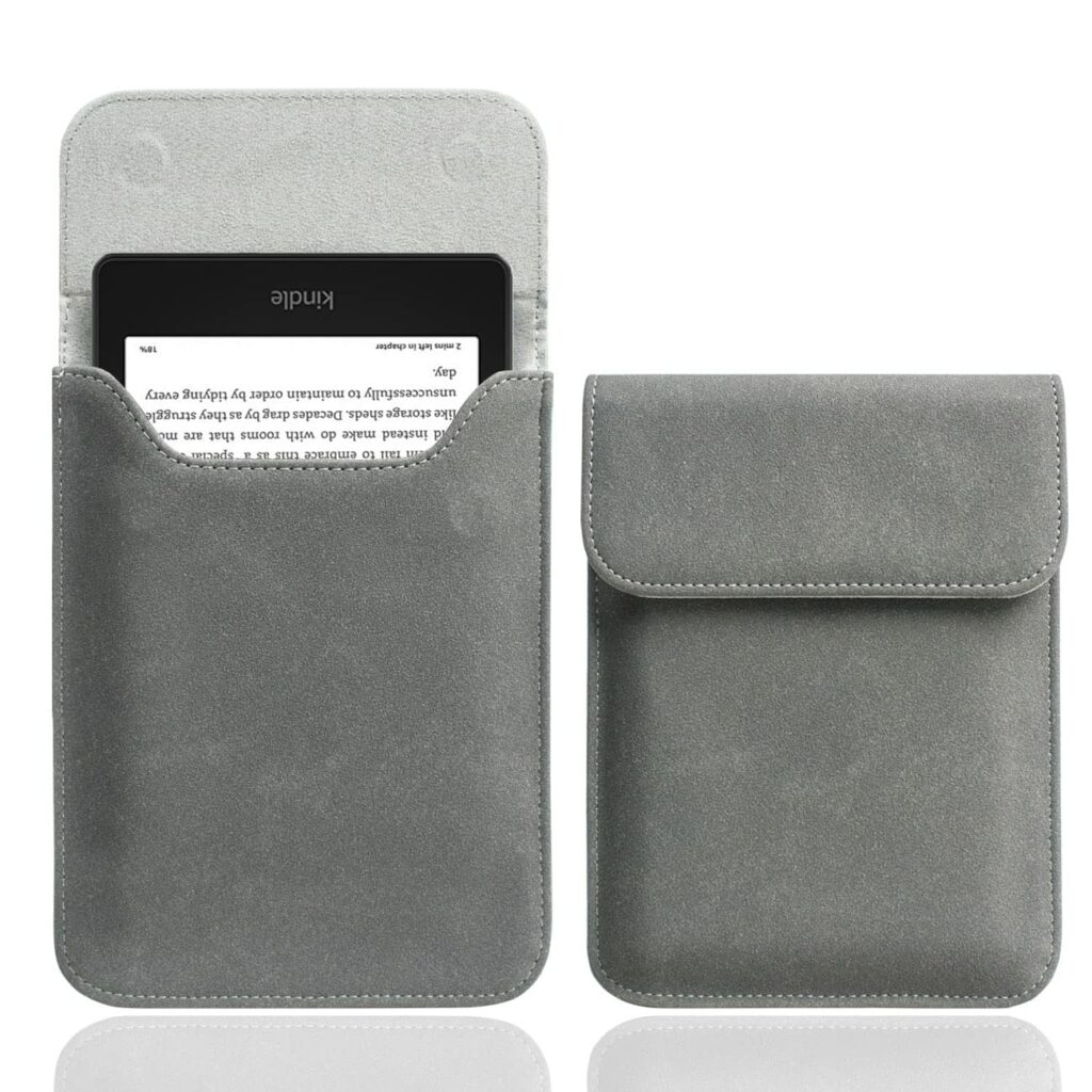 WALNEW Sleeve Case for 7" Kindle Paperwhite and Kindle Colorsoft Signature Edition (2024 Released), Protective Pouch Bag Case Cover for 6.8-inch All-New Kindle Paperwhite 11th Generation 2021 (Gray)