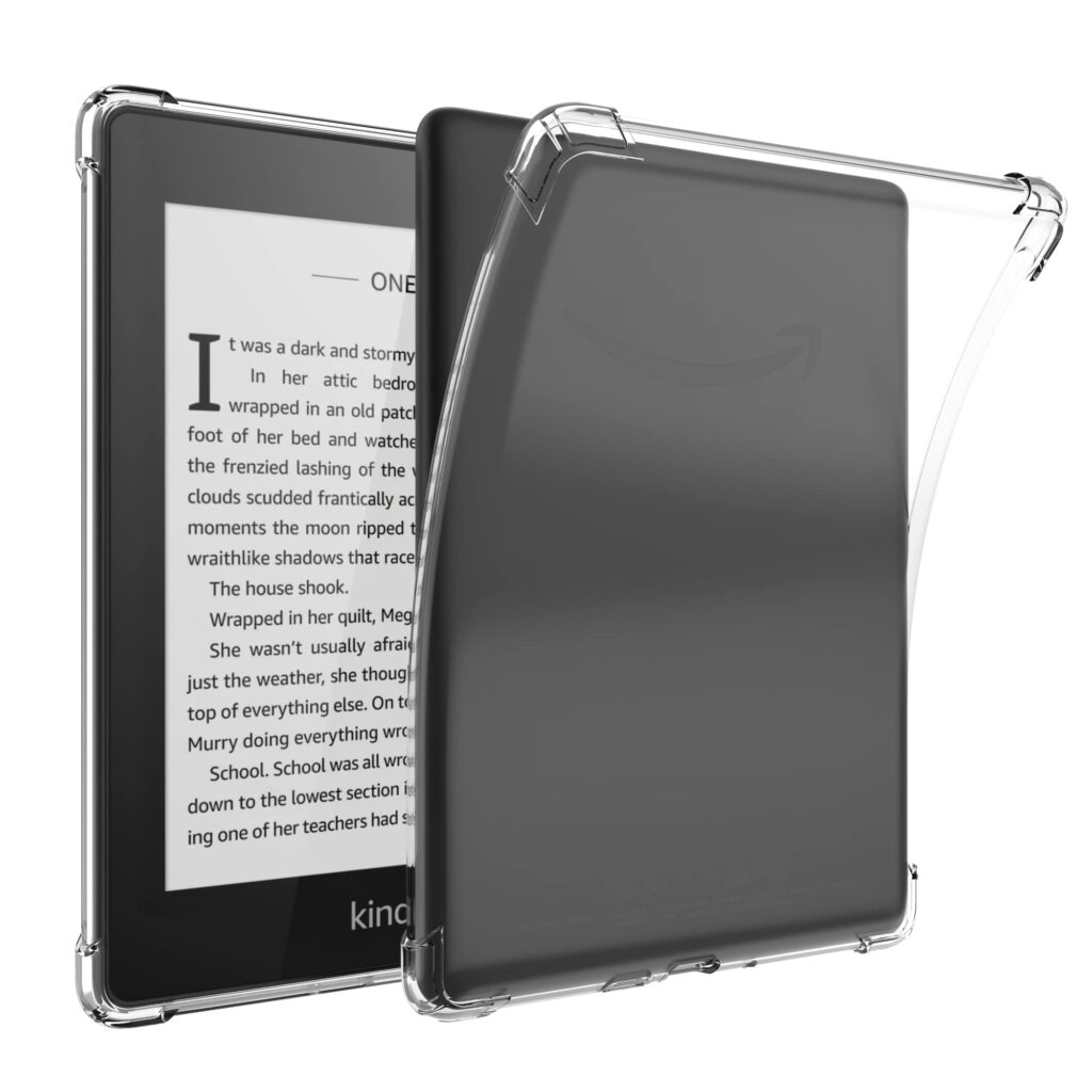 Clear Case Compatible for 6.8" Kindle Paperwhite 11th Generation 2021 and Paperwhite Signature Edition,Thin Slim Lightweight Scratch Proof Silicone Rubber TPU Cover (Transparent)