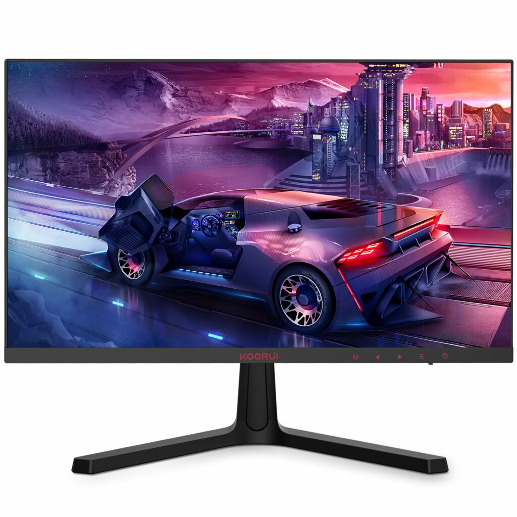 KOORUI 24E4 24" Gaming Monitor Full HD 1920x1080, 165Hz, 1ms, Adaptive-Sync, 3-Sided Frameless, 2x HDMI 1.4, 1x Display Port 1.2, Black