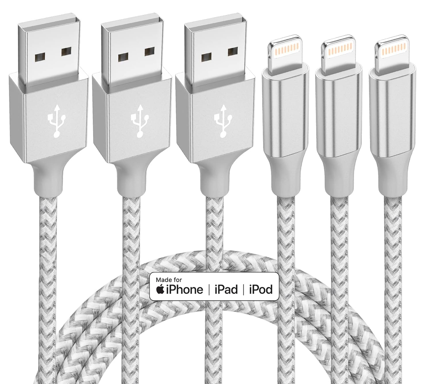 iPhone Charger 3 Pack 10 ft