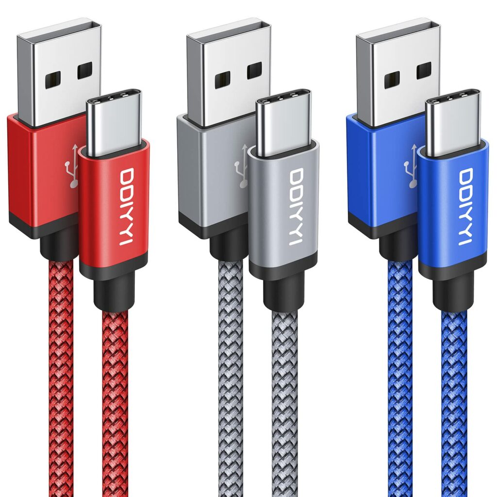 USB Type C Cable Fast Charging (3-Pack 3ft), USB to USB C Cable Braided Charger Cord for iPhone 16/15, 15/16 Pro, 15/16 Plus,15/16 Pro Max, Samsung Galaxy S24 S23 S10e and More, USBA to USBC