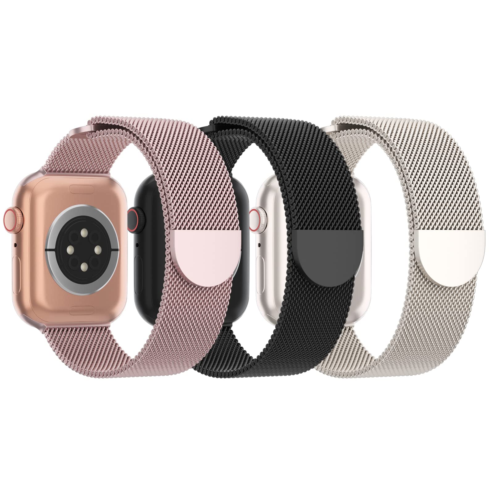 3 Pack Mesh Metal Band Compatible with Apple Watch Band