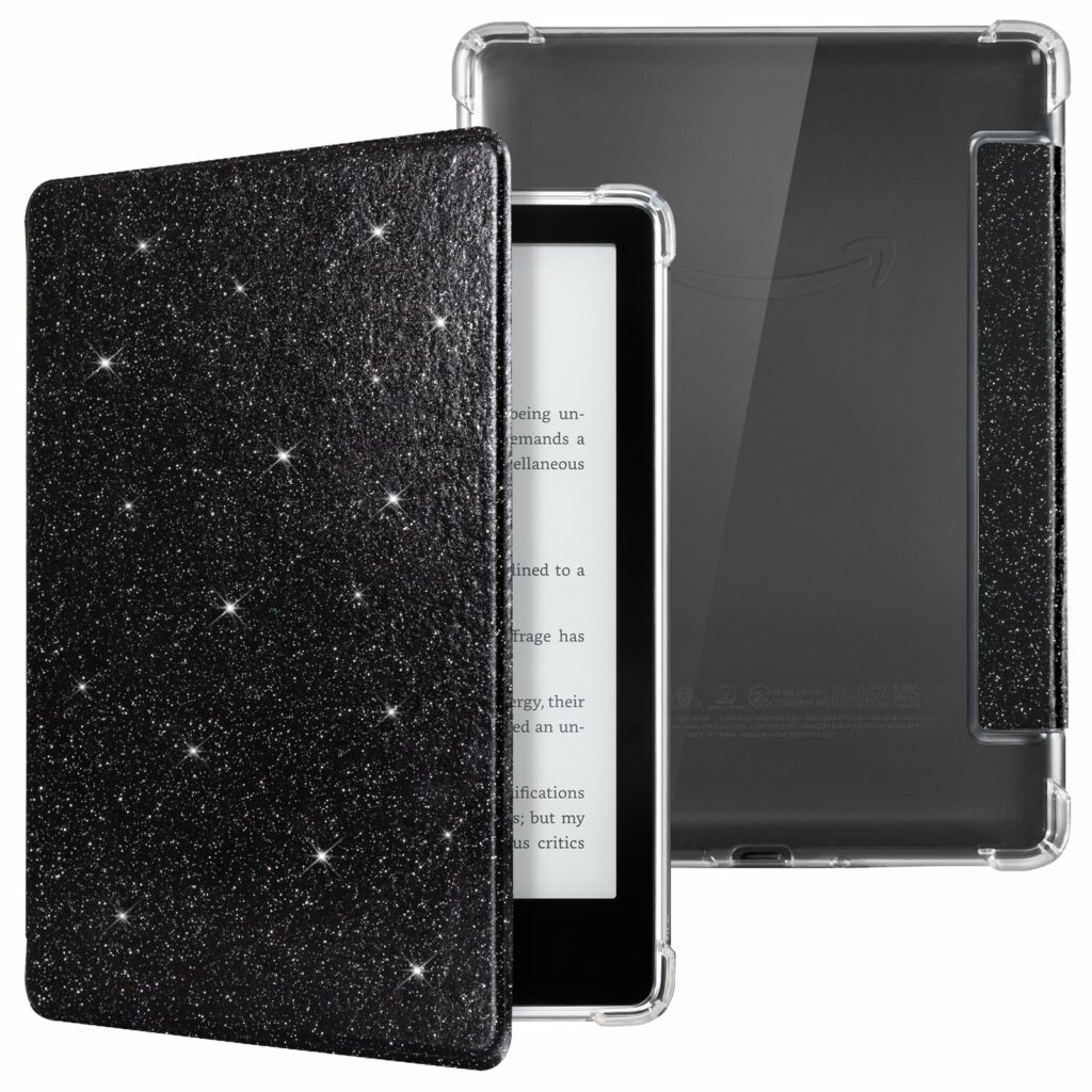 CoBak Case for Kindle Paperwhite (6.8" 11th Generation 2021 Released) & Paperwhite Signature Edition- New PU Leather Cover and Clear Soft Silicone Back Cover with Auto Sleep Wake Feature