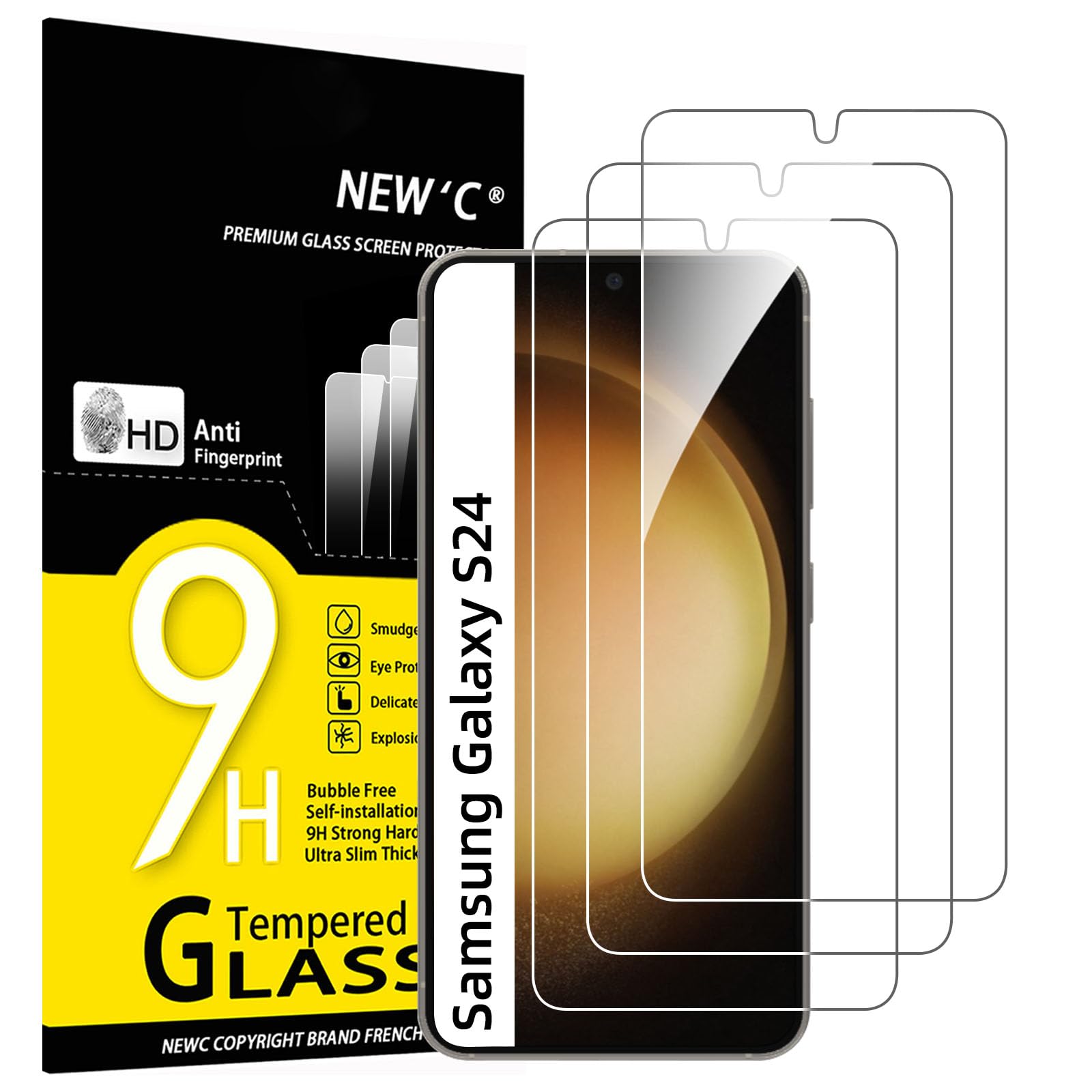 NEW'C 3 Pack Screen Protector for Samsung Galaxy S24 5G