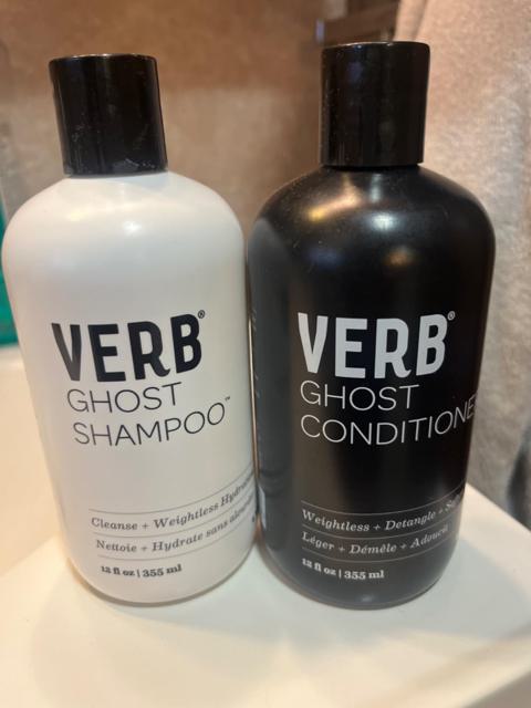 User using Verb Ghost Shampoo