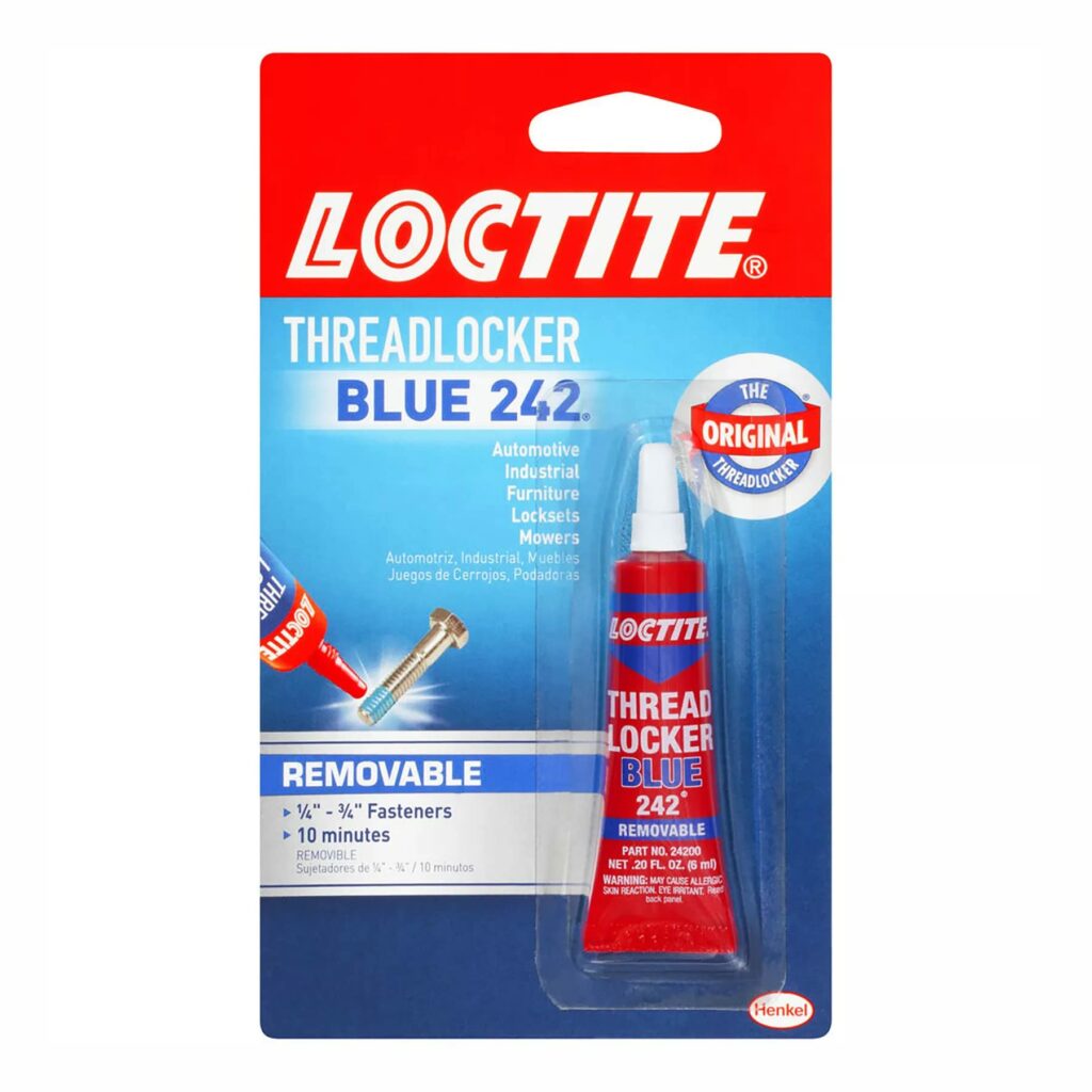 Loctite Threadlocker Blue 242 - Removable Thread Lock Glue for Nuts, Bolts, & Fasteners, Medium Strength Screw Glue to Prevent Loosening & Corrosion - 6 ml, 1 Pack