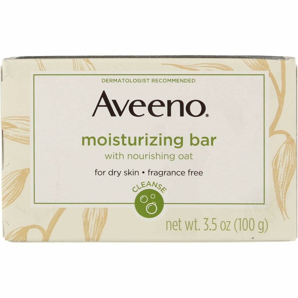 Aveeno Gentle Moisturizing Bar Facial Cleanser with Nourishing Oat for Dry Skin, Fragrance-free, Dye-Free, & Soap-Free, 3.5 oz (Pack of 6)