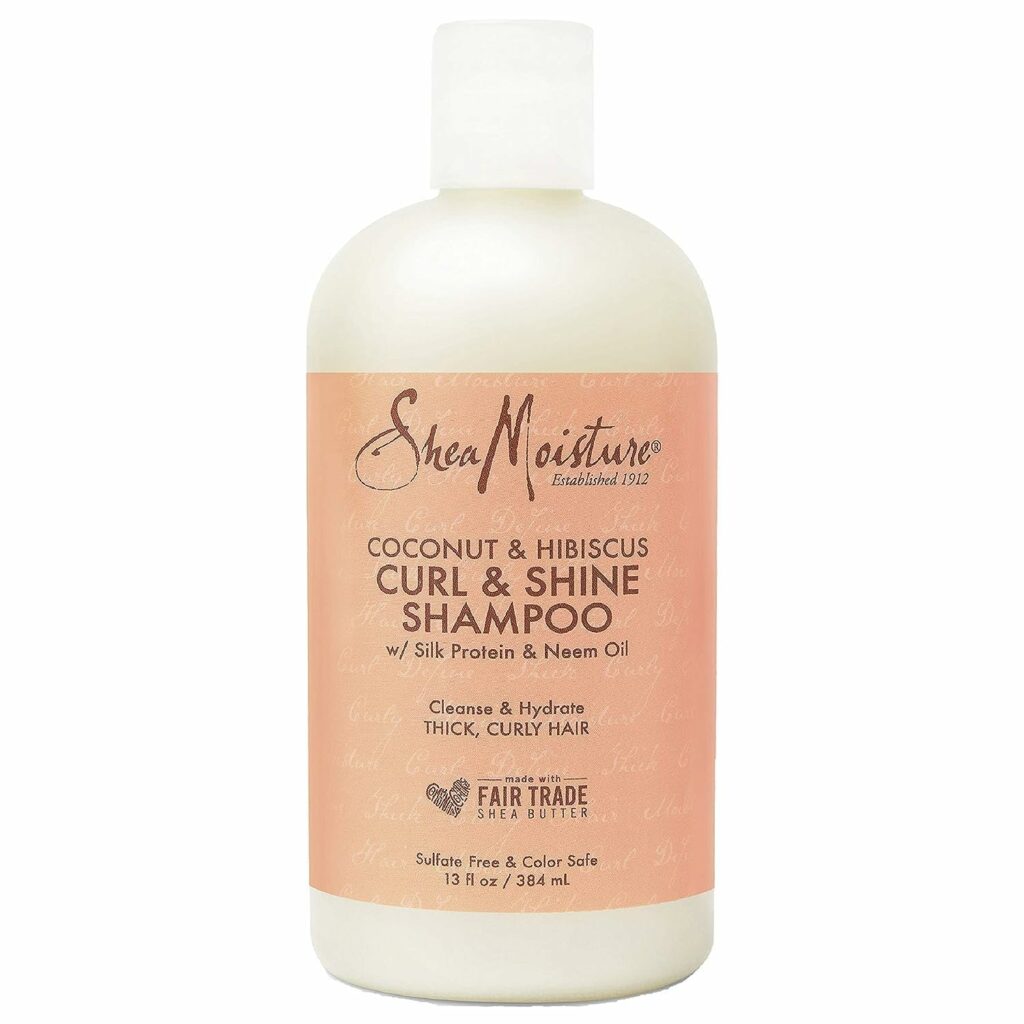 SheaMoisture Curl and Shine Coconut Shampoo Coconut and Hibiscus for Curly Hair Paraben Free Shampoo 13 oz