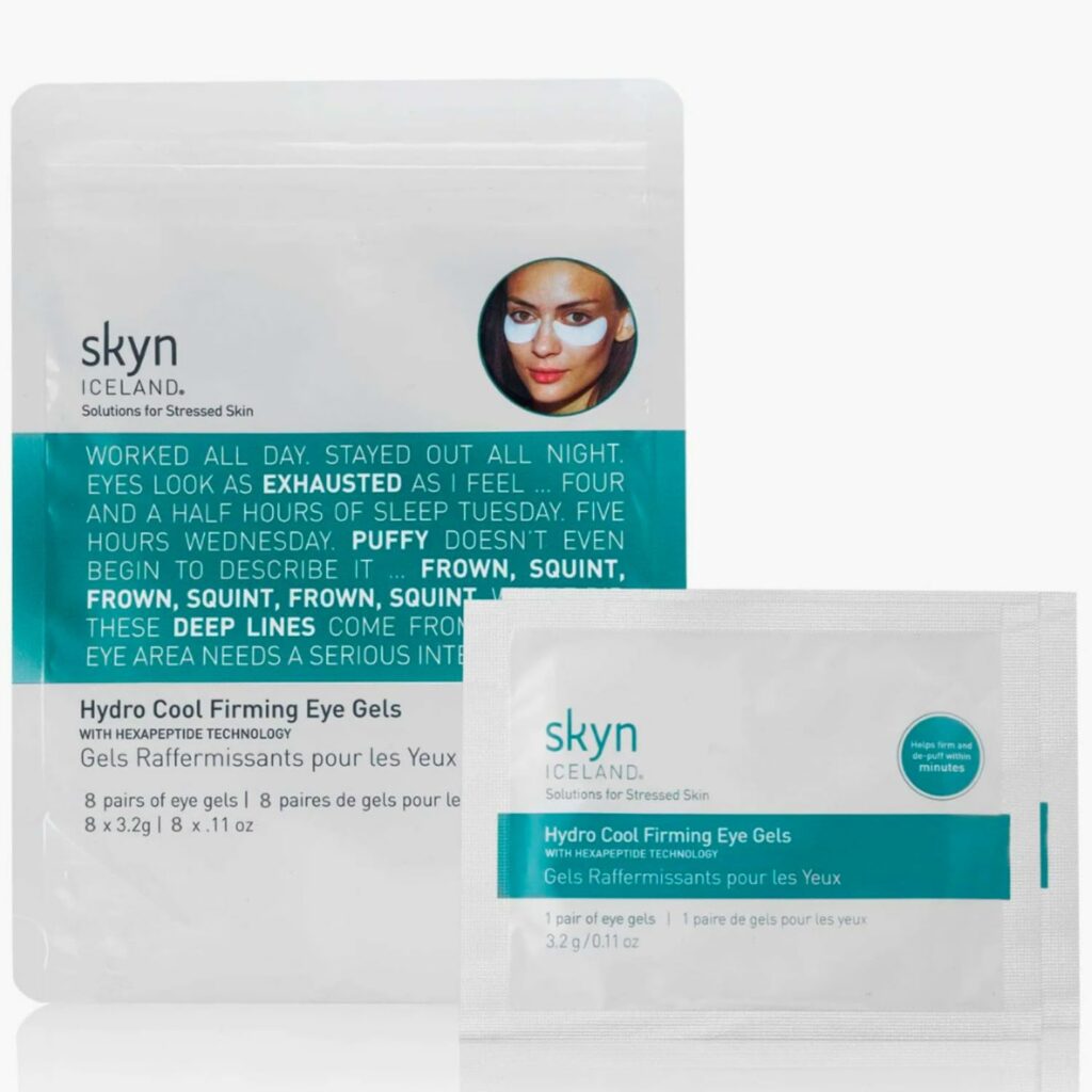 Skyn Iceland Hydro Cool Firming Under Eye Patches. Eye Gel Mask to Firm And Reduce Wrinkles, Fine Lines, Dark Circles, Puffy Eyes & Bags, 8 Pairs