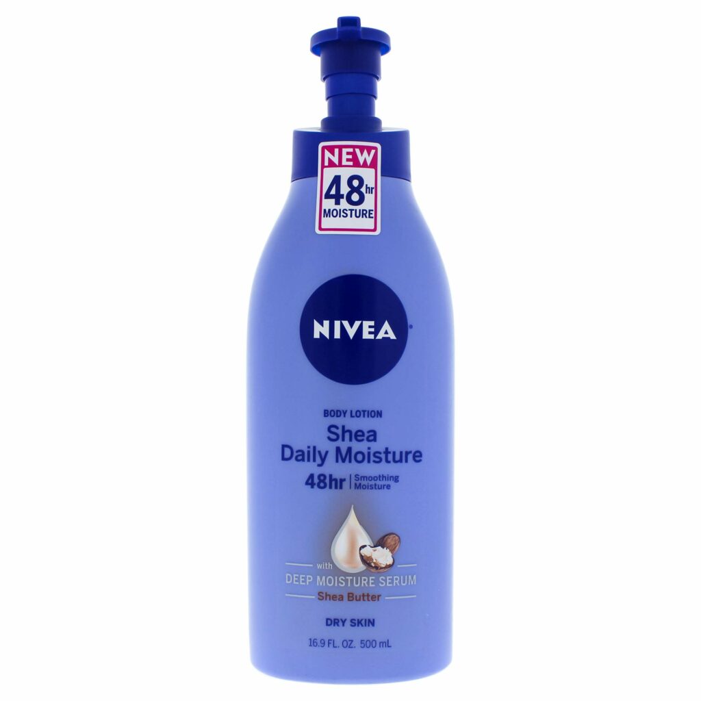 NIVEA Shea Nourish Body Lotion, Dry Skin Lotion with Shea Butter, Moisturizing Lotion for Dry Skin, 16.9 Fl Oz Pump Bottle