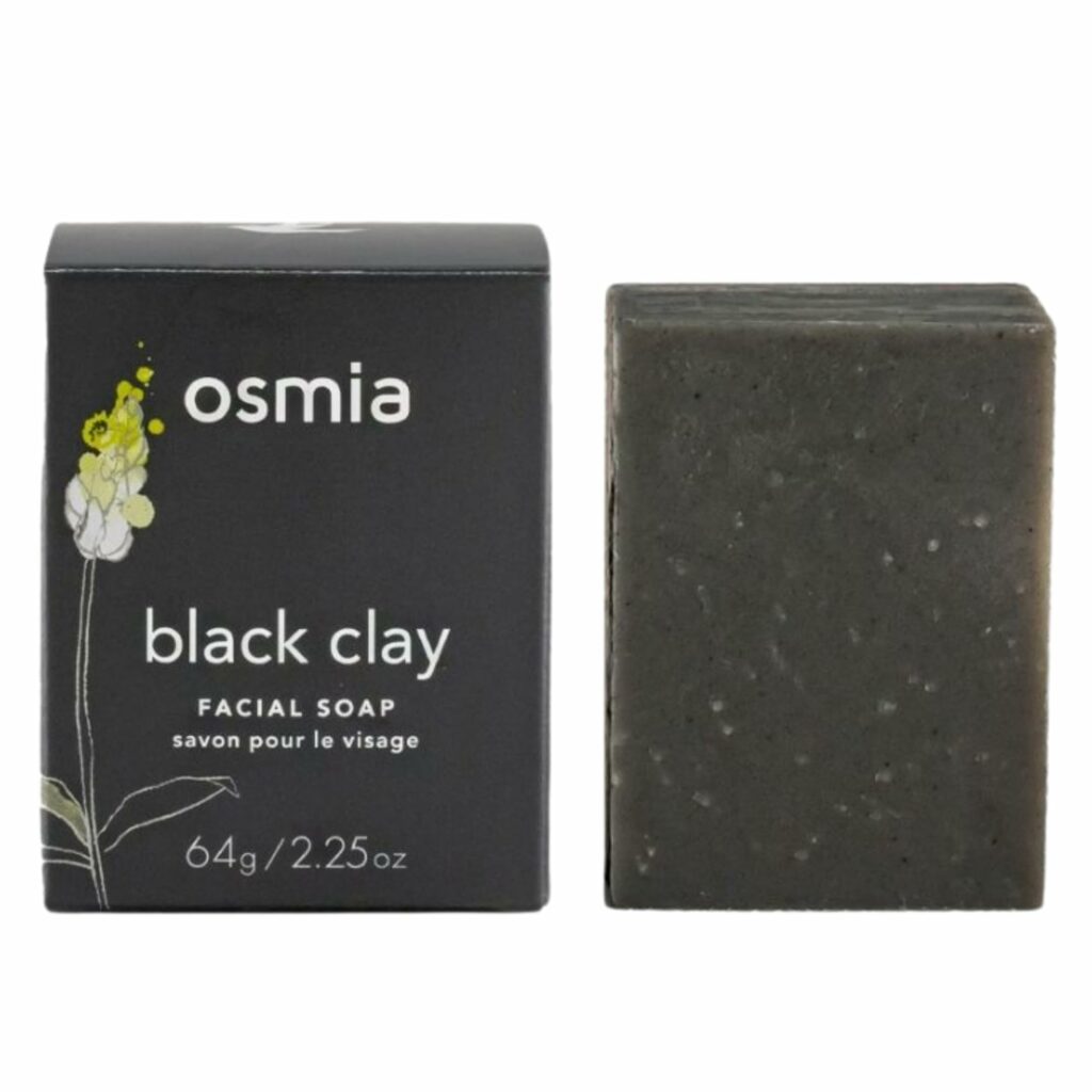 Osmia - Natural Black Clay Facial Soap Bar | Clean Beauty For Healthy Skin (2.25 oz | 64 g)